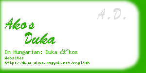akos duka business card